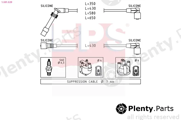EPS 1.501.529 — Ignition Cable Kit Made in Italy - OE Equivalent