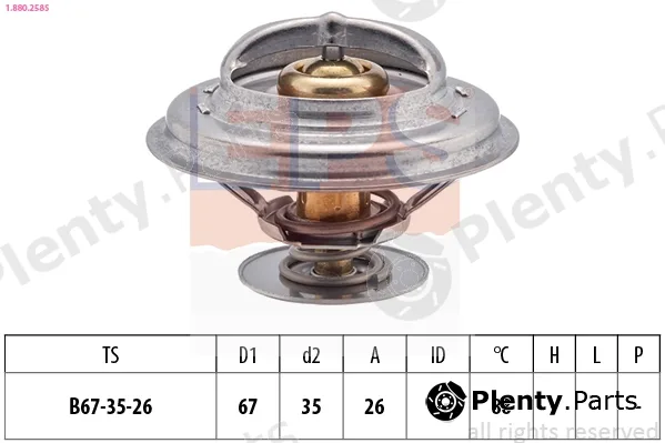 EPS 1.880.258S — Thermostat, coolant Made in Italy - OE Equivalent
