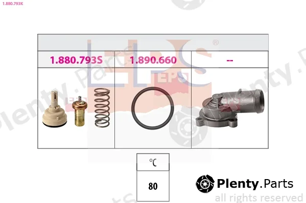 EPS 1.880.793K — Thermostat, coolant Made in Italy - OE Equivalent