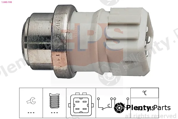 EPS 1.840.108 — Temperature Switch, coolant warning lamp Made in Italy - OE Equivalent