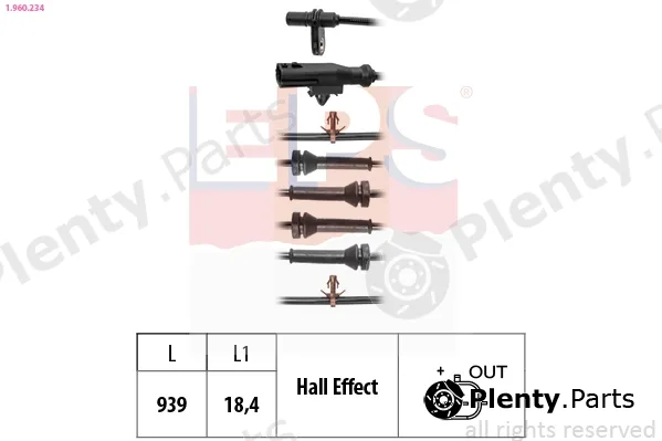 EPS 1.960.234 — Sensor, wheel speed Made in Italy - OE Equivalent
