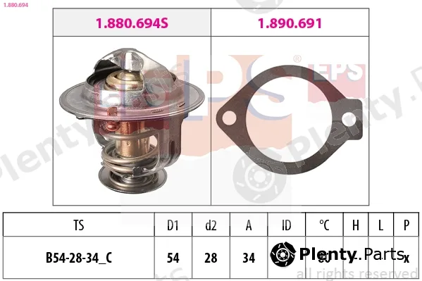 EPS 1.880.694 — Thermostat, coolant Made in Italy - OE Equivalent