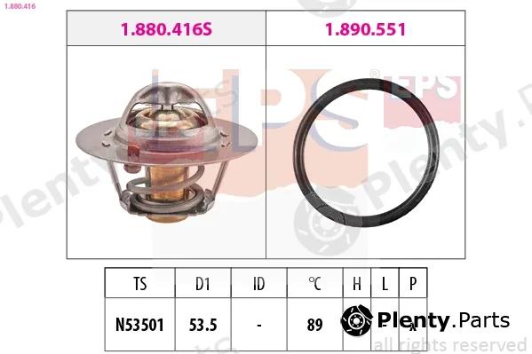 EPS 1.880.416 — Thermostat, coolant Made in Italy - OE Equivalent