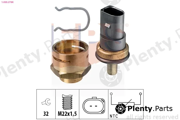 EPS 1.830.278K — Sensor, coolant temperature Made in Italy - OE Equivalent