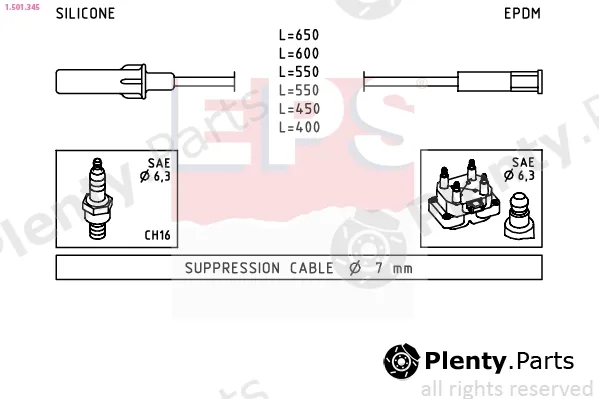 EPS 1.501.345 — Ignition Cable Kit Made in Italy - OE Equivalent