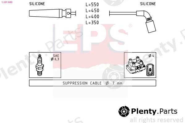 EPS 1.501.680 — Ignition Cable Kit Made in Italy - OE Equivalent