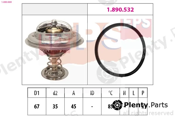 EPS 1.880.989 — Thermostat, coolant Made in Italy - OE Equivalent