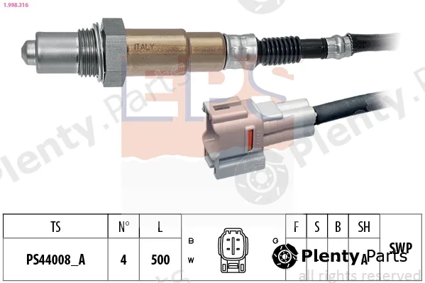 EPS 1.998.316 — Lambda Sensor Made in Italy - OE Equivalent