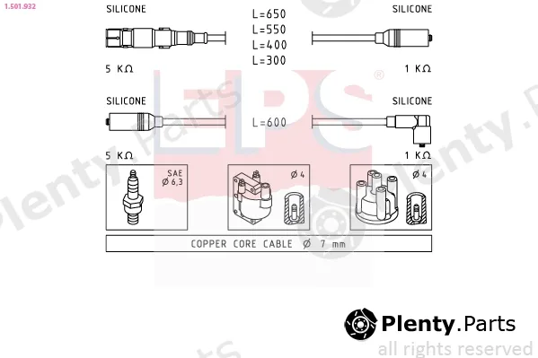EPS 1.501.932 — Ignition Cable Kit Made in Italy - OE Equivalent
