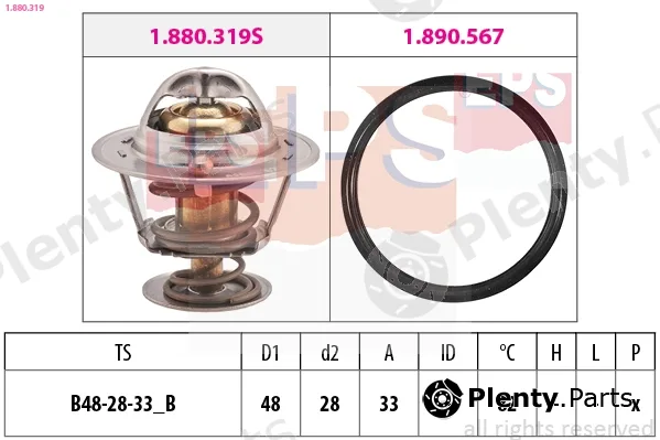 EPS 1.880.319 — Thermostat, coolant Made in Italy - OE Equivalent