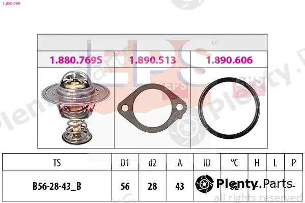 EPS 1.880.769 — Thermostat, coolant Made in Italy - OE Equivalent