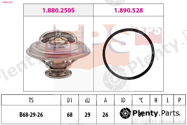 EPS 1.880.250 — Thermostat, coolant Made in Italy - OE Equivalent