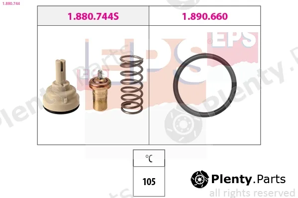 EPS 1.880.744 — Thermostat, coolant Made in Italy - OE Equivalent
