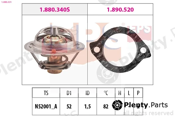 EPS 1.880.331 — Thermostat, coolant Made in Italy - OE Equivalent