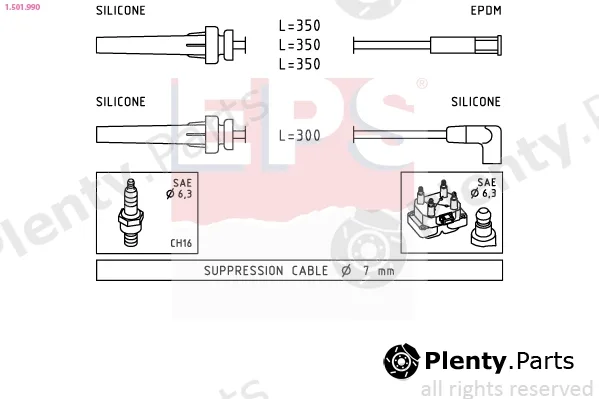 EPS 1.501.990 — Ignition Cable Kit Made in Italy - OE Equivalent