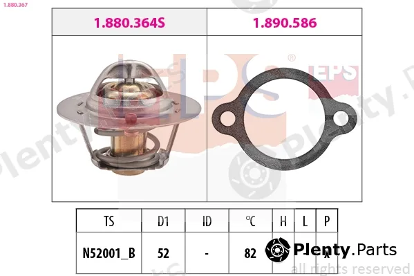 EPS 1.880.367 — Thermostat, coolant Made in Italy - OE Equivalent