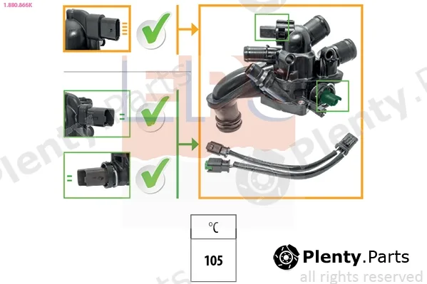 EPS 1.880.866K — Thermostat, coolant Made in Italy - OE Equivalent