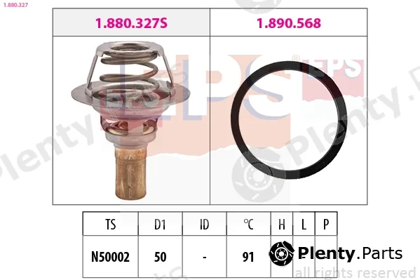 EPS 1.880.327 — Thermostat, coolant Made in Italy - OE Equivalent