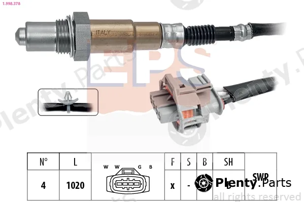 EPS 1.998.378 — Lambda Sensor Made in Italy - OE Equivalent