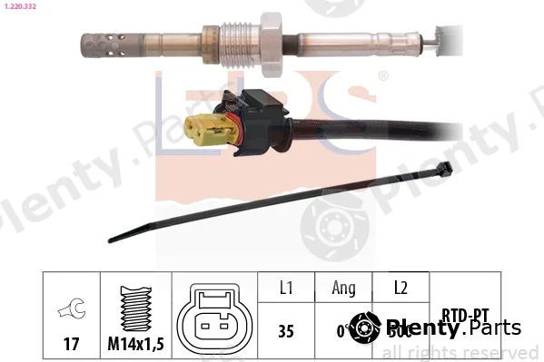 EPS 1.220.332 — Sensor, exhaust gas temperature Made in Italy - OE Equivalent