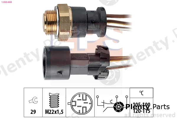 EPS 1.850.668 — Temperature Switch, radiator fan Made in Italy - OE Equivalent