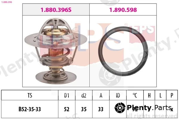 EPS 1.880.396 — Thermostat, coolant Made in Italy - OE Equivalent
