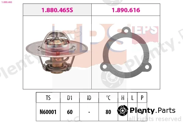 EPS 1.880.465 — Thermostat, coolant Made in Italy - OE Equivalent