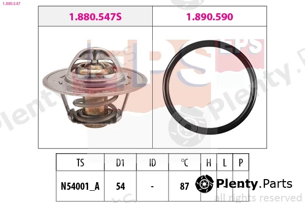 EPS 1.880.547 — Thermostat, coolant Made in Italy - OE Equivalent