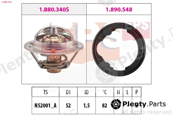 EPS 1.880.230 — Thermostat, coolant Made in Italy - OE Equivalent