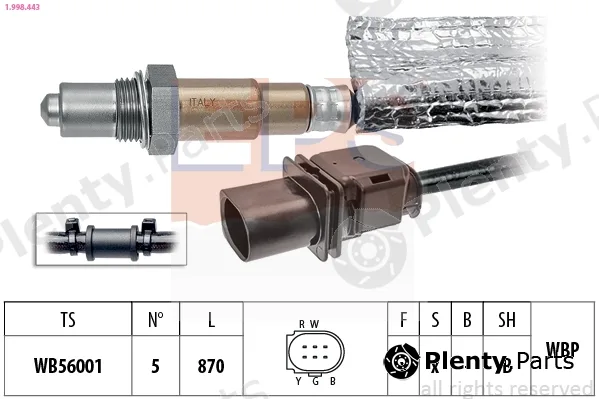 EPS 1.998.443 — Lambda Sensor Made in Italy - OE Equivalent