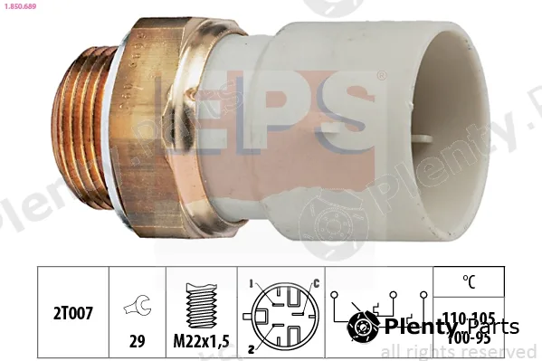 EPS 1.850.689 — Temperature Switch, radiator fan Made in Italy - OE Equivalent