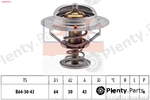 EPS 1.880.491S — Thermostat, coolant Made in Italy - OE Equivalent