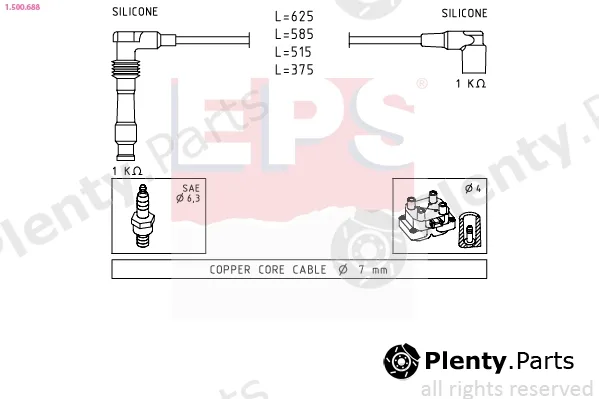 EPS 1.500.688 — Ignition Cable Kit Made in Italy - OE Equivalent