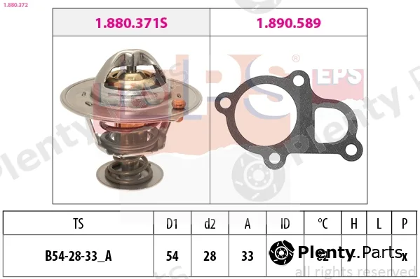 EPS 1.880.372 — Thermostat, coolant Made in Italy - OE Equivalent