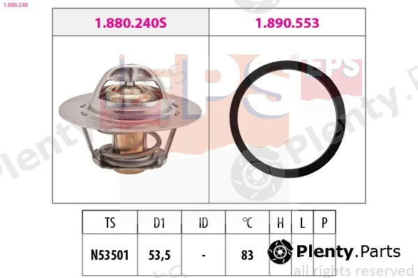 EPS 1.880.240 — Thermostat, coolant Made in Italy - OE Equivalent