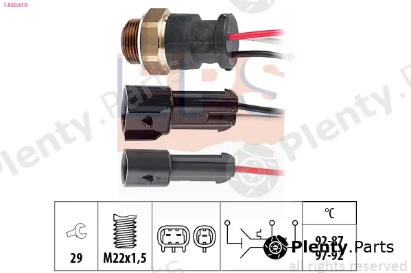 EPS 1.850.610 — Temperature Switch, radiator fan Made in Italy - OE Equivalent