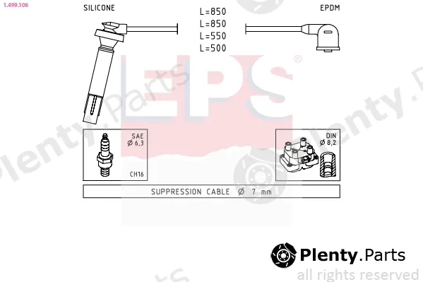 EPS 1.499.106 — Ignition Cable Kit Made in Italy - OE Equivalent