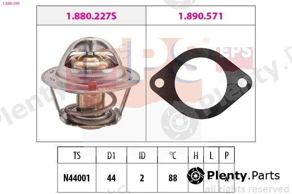 EPS 1.880.390 — Thermostat, coolant Made in Italy - OE Equivalent