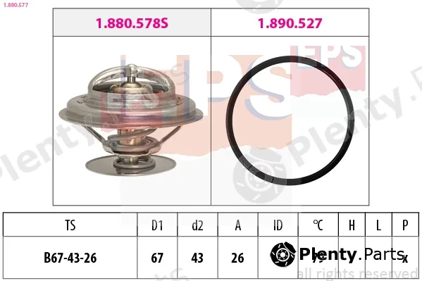 EPS 1.880.577 — Thermostat, coolant Made in Italy - OE Equivalent