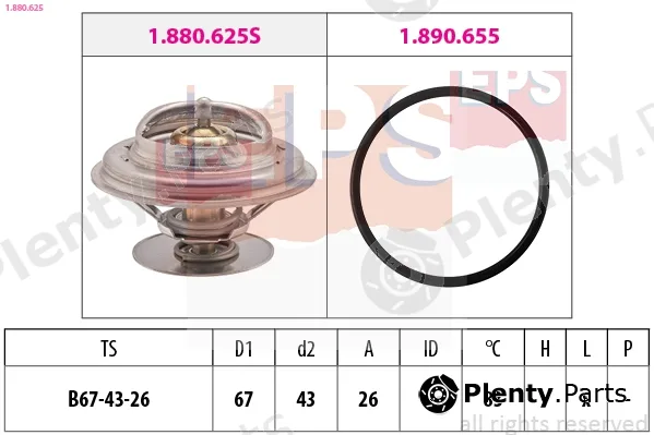 EPS 1.880.625 — Thermostat, coolant Made in Italy - OE Equivalent