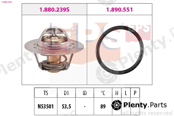 EPS 1.880.239 — Thermostat, coolant Made in Italy - OE Equivalent