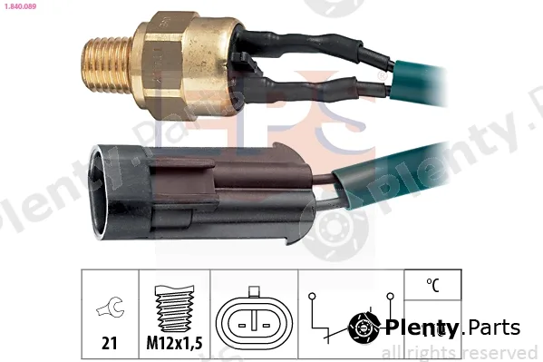 EPS 1.840.089 — Temperature Switch, coolant warning lamp Made in Italy - OE Equivalent