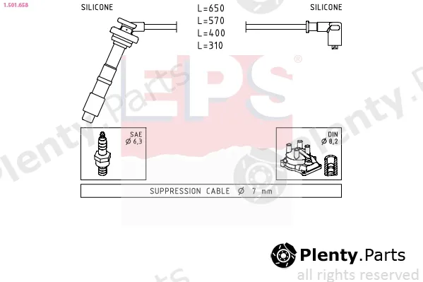 EPS 1.501.658 — Ignition Cable Kit Made in Italy - OE Equivalent