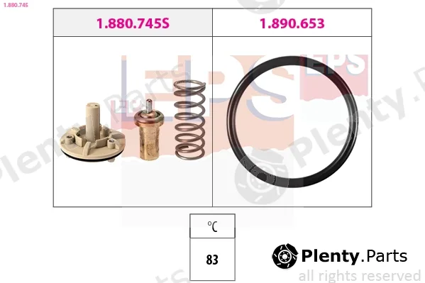 EPS 1.880.745 — Thermostat, coolant Made in Italy - OE Equivalent
