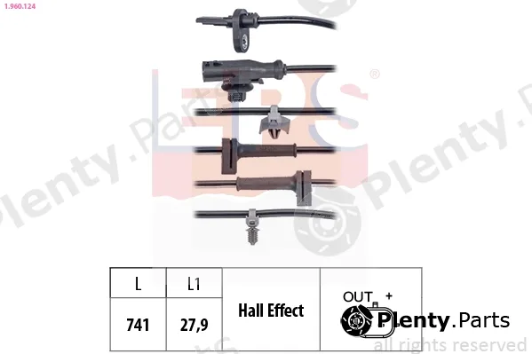 EPS 1.960.124 — Sensor, wheel speed Made in Italy - OE Equivalent