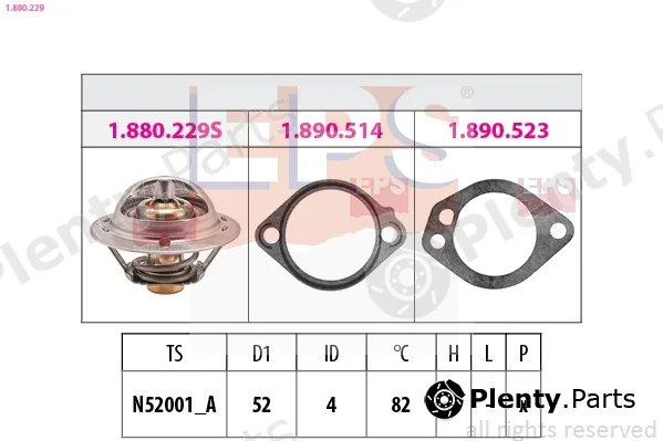 EPS 1.880.229 — Thermostat, coolant Made in Italy - OE Equivalent