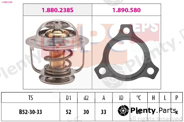 EPS 1.880.238 — Thermostat, coolant Made in Italy - OE Equivalent