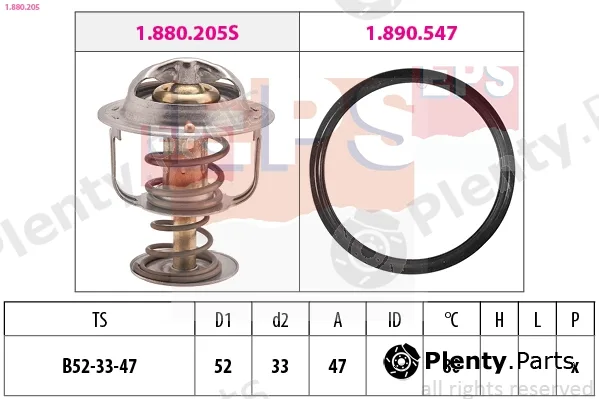 EPS 1.880.205 — Thermostat, coolant Made in Italy - OE Equivalent