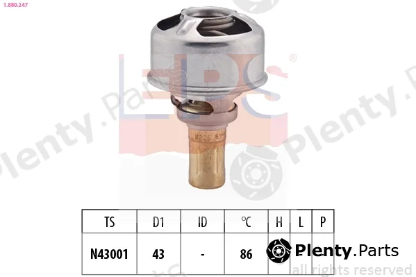 EPS 1.880.247 — Thermostat, coolant Made in Italy - OE Equivalent