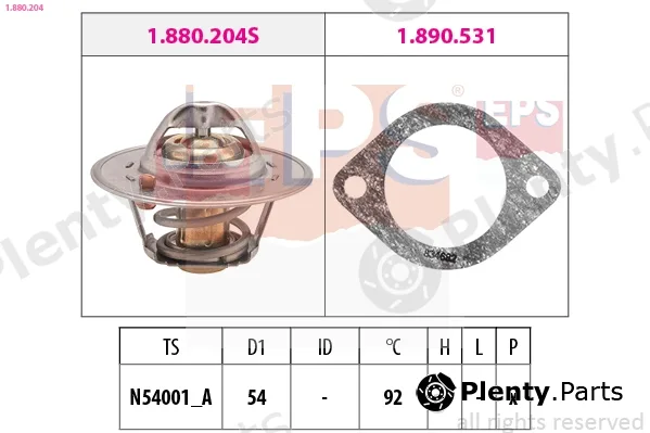 EPS 1.880.204 — Thermostat, coolant Made in Italy - OE Equivalent
